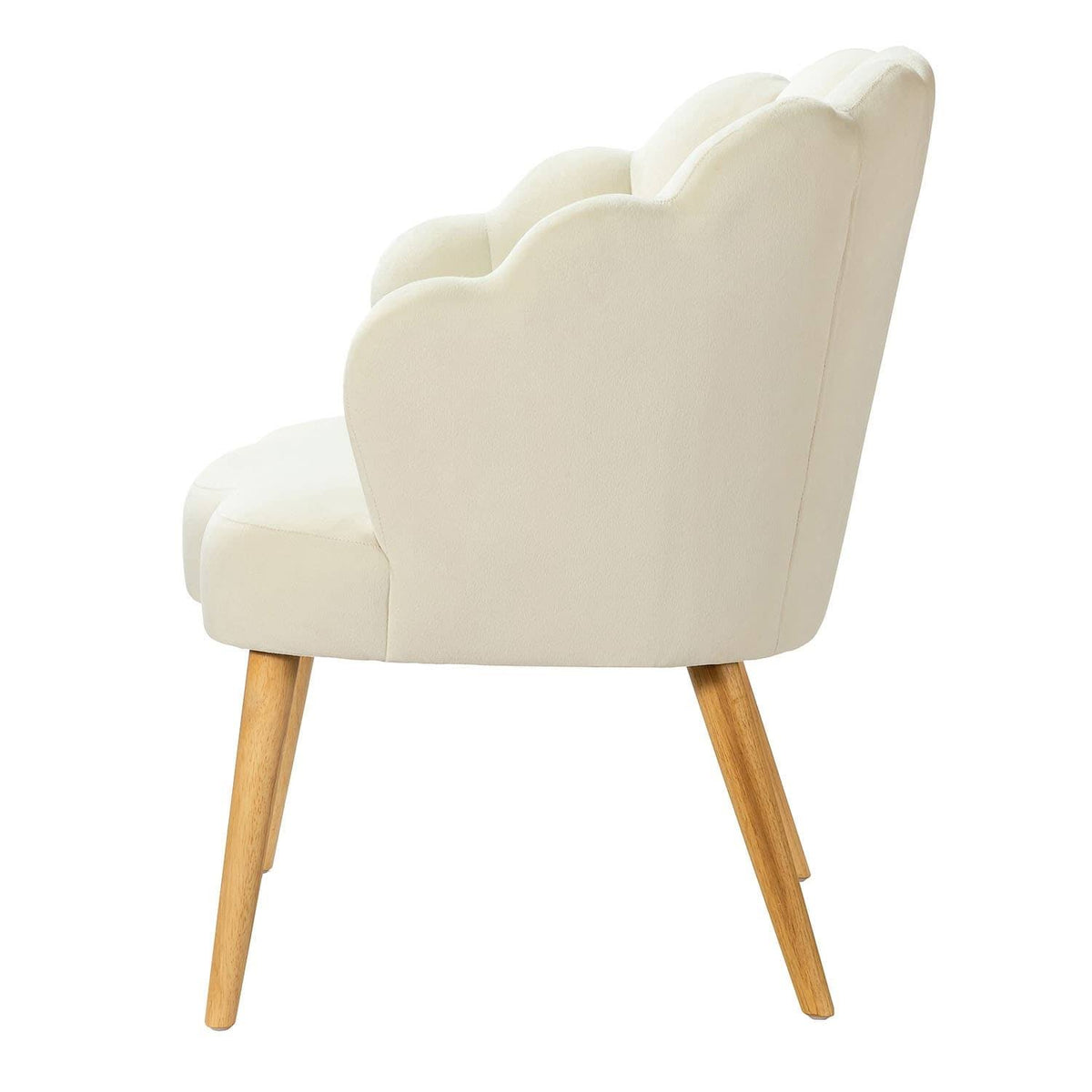Green Scalloped Velvet Arm Chair Z7694