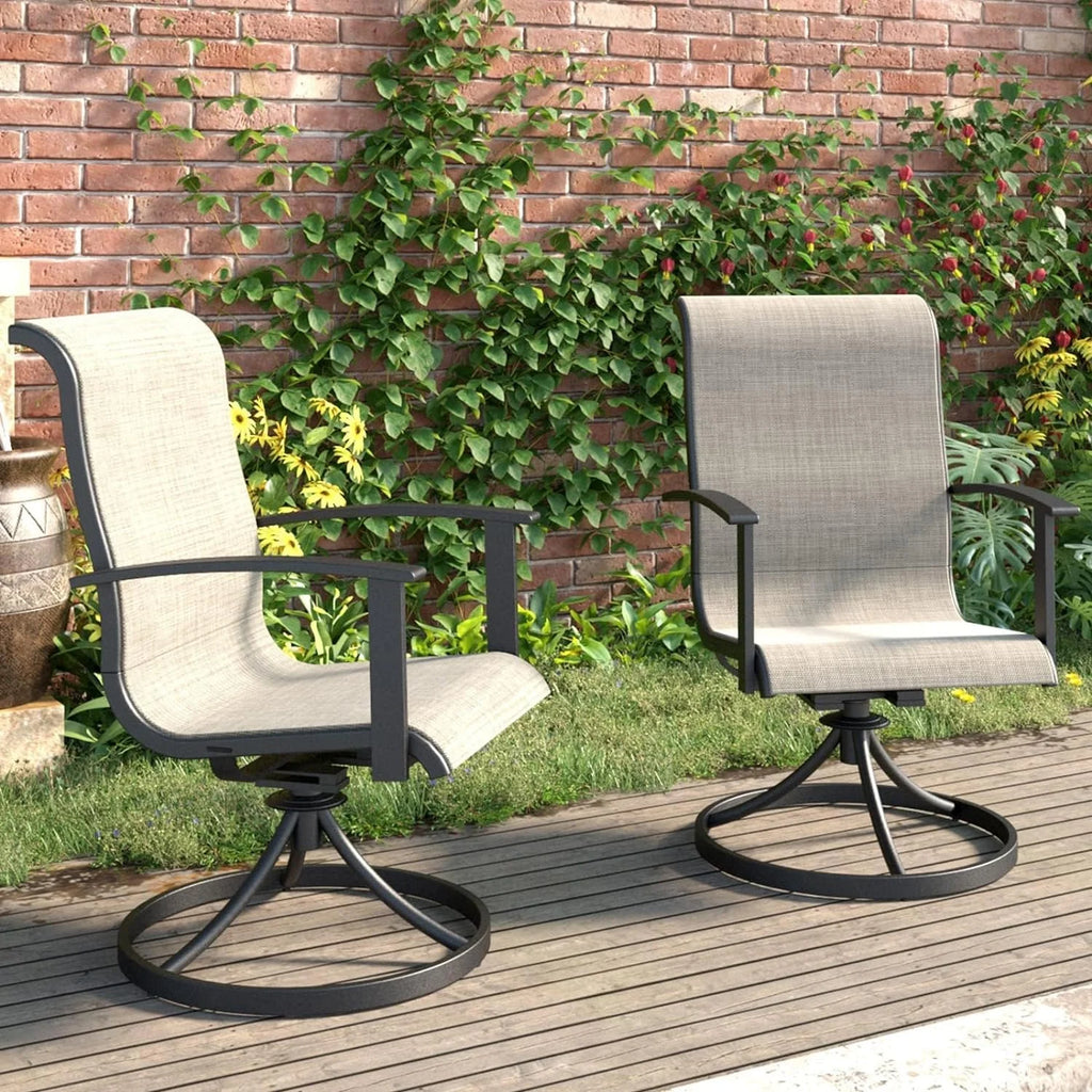 Outdoor Swivel Rocking Chairs Set of 2 Metal Frame U36696