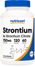 Strontium Capsules 750mg, 120 Capsules, Vegetarian, Non-GMO, Gluten Free F163