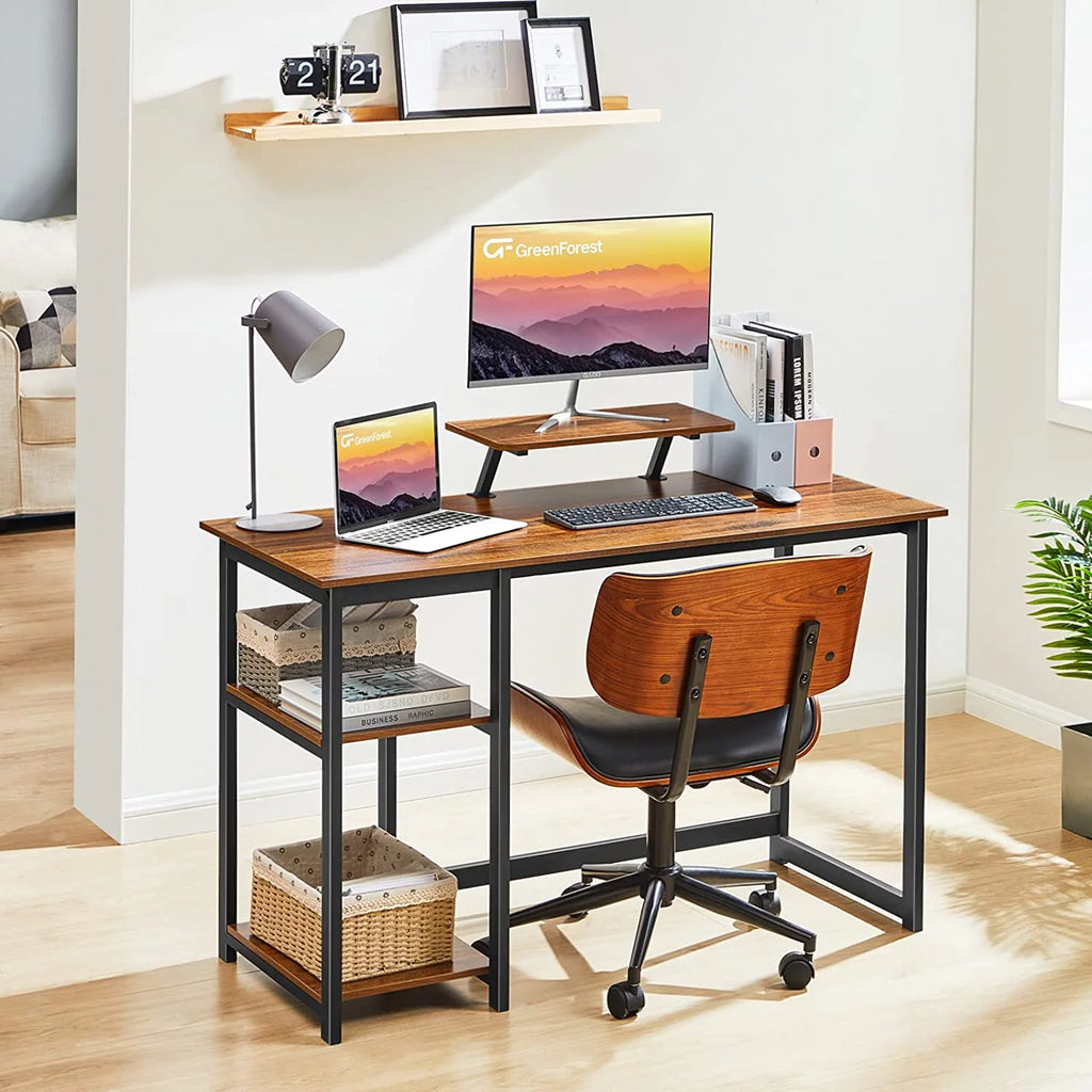 39 inch Computer Desk with Monitor Stand and Reversible Storage Shelve G18625