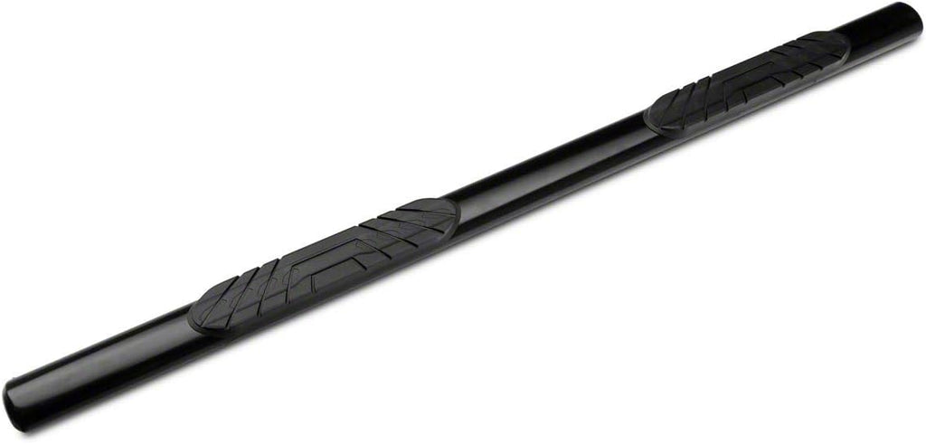 Black 4-Inch Oval Straight End Side Step Bars T8700