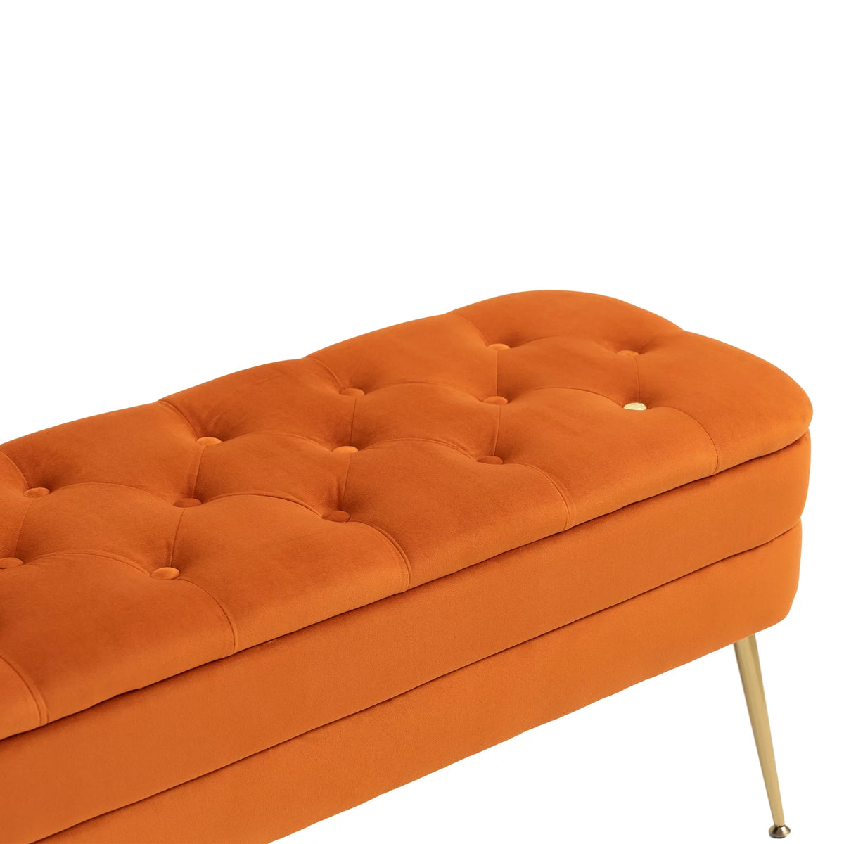 Velvet Storage Ottoman Bench with Safety Hinge B4625
