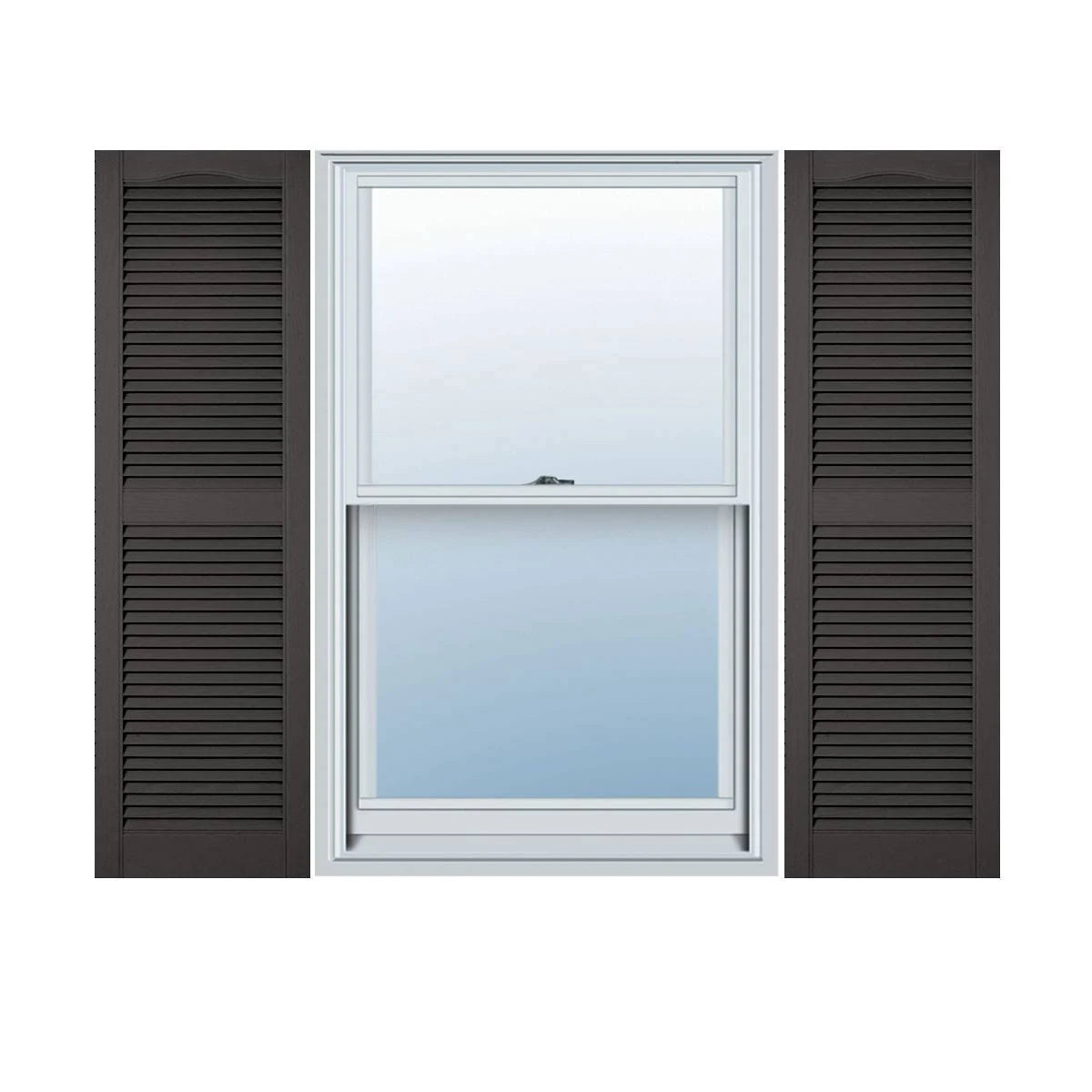 Vinyl Cathedral Top Open Louver Shutters Y130866