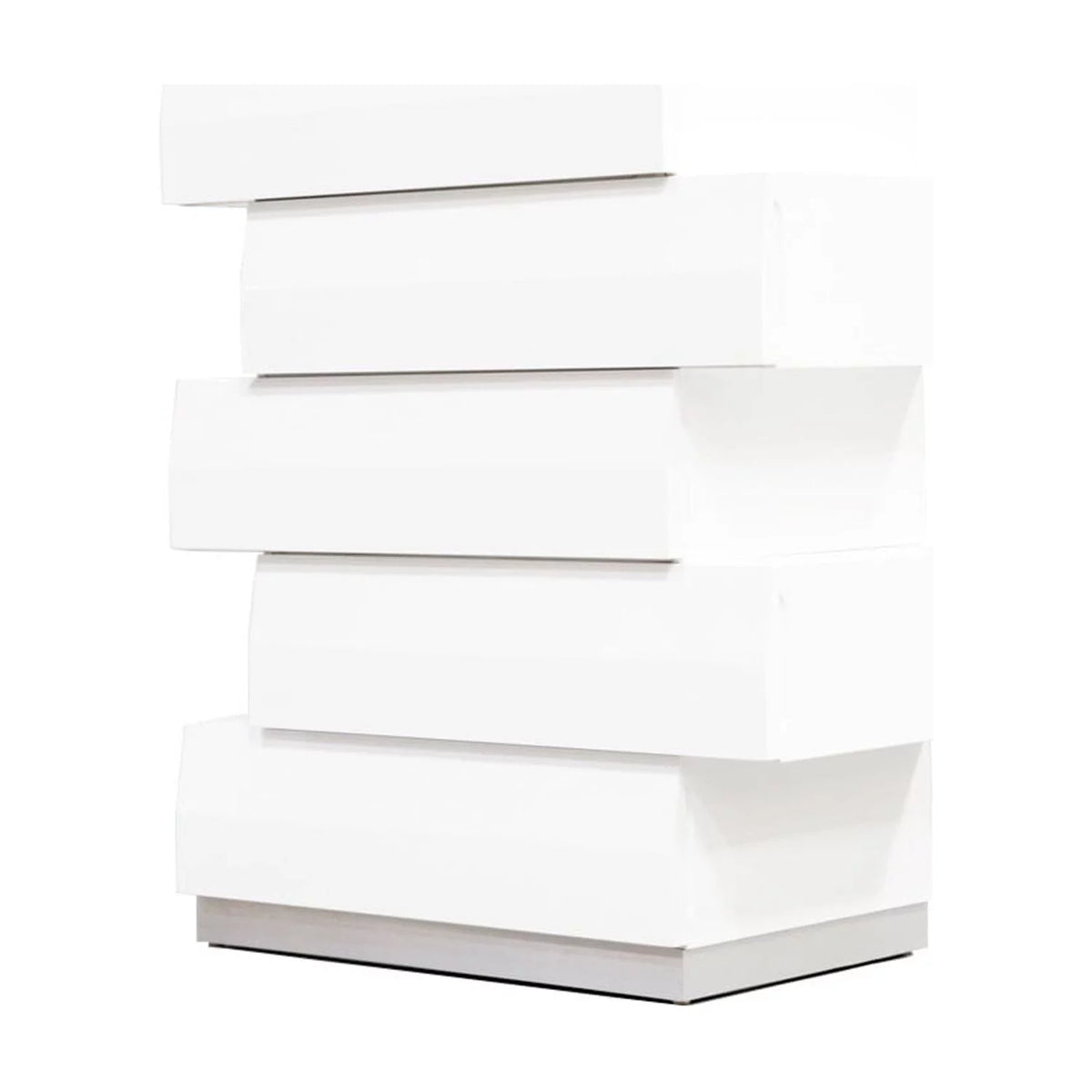 White 5 Drawer Poplar Wood Bedroom Chest J24434