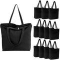 6 Packs Canvas Tote Bag with Zipper X903
