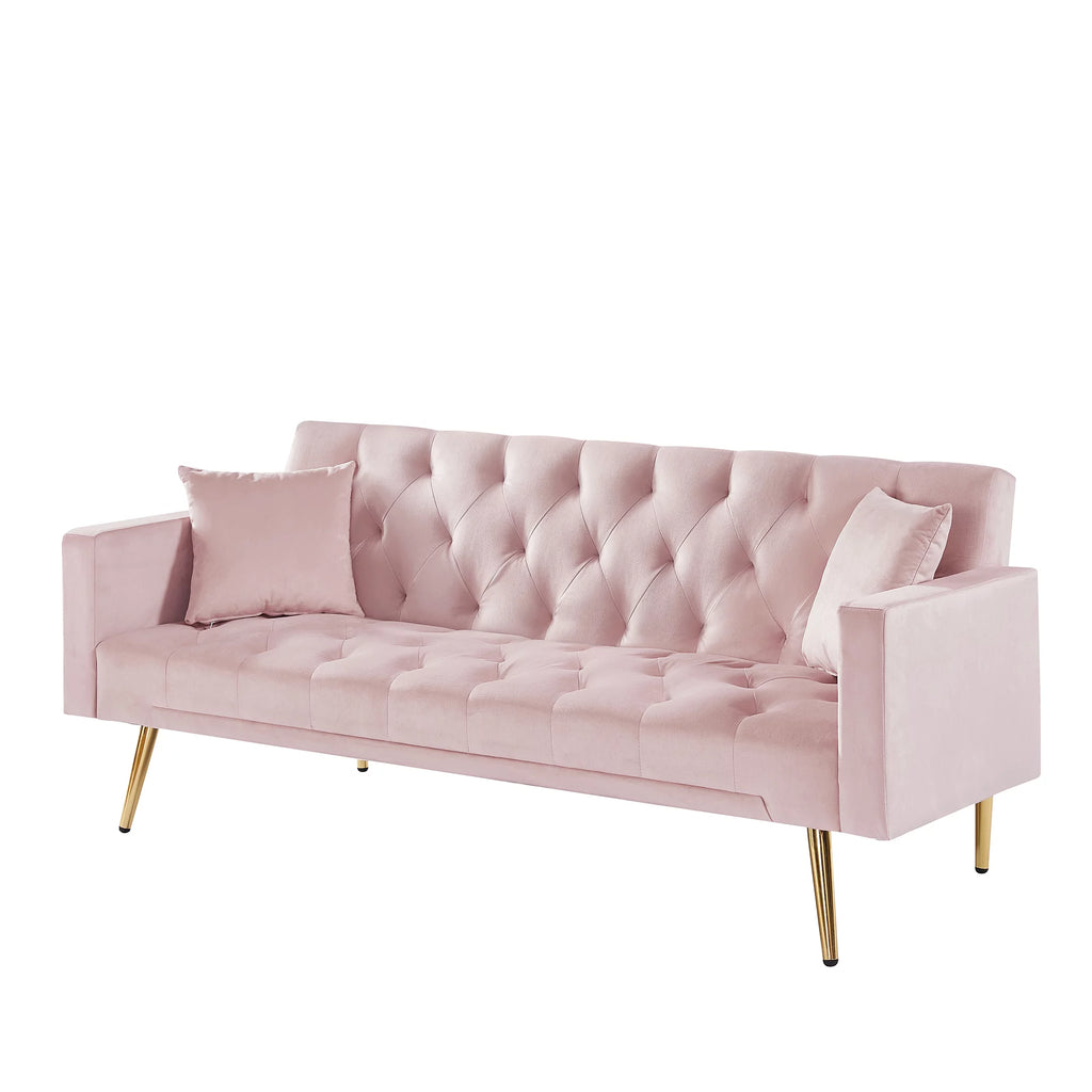 Pink Convertible Folding Futon Sofa Bed G507