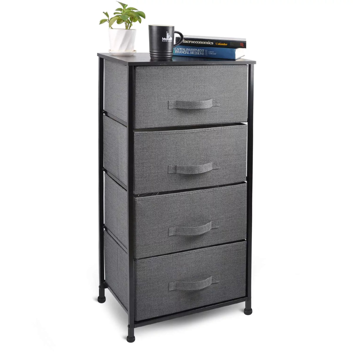 5 Drawer Fabric Dresser Storage Tower Cabinet O23017