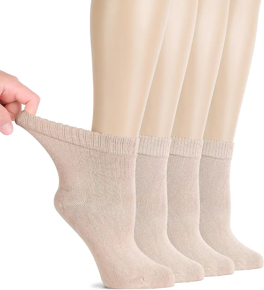 Super Soft Thin Bamboo Ankle Socks, 4 Pairs E898248