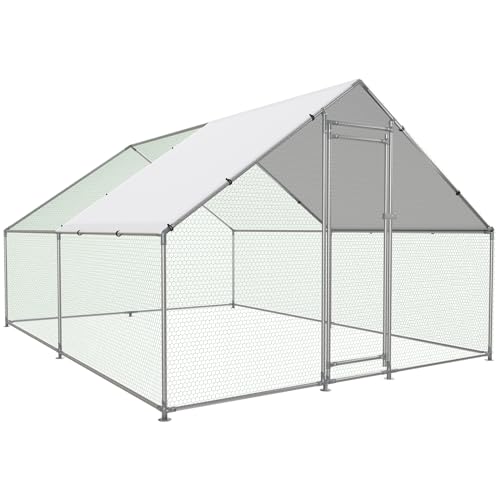 Large Metal Walk-in Chicken Coop with Anti-UV Cover W933