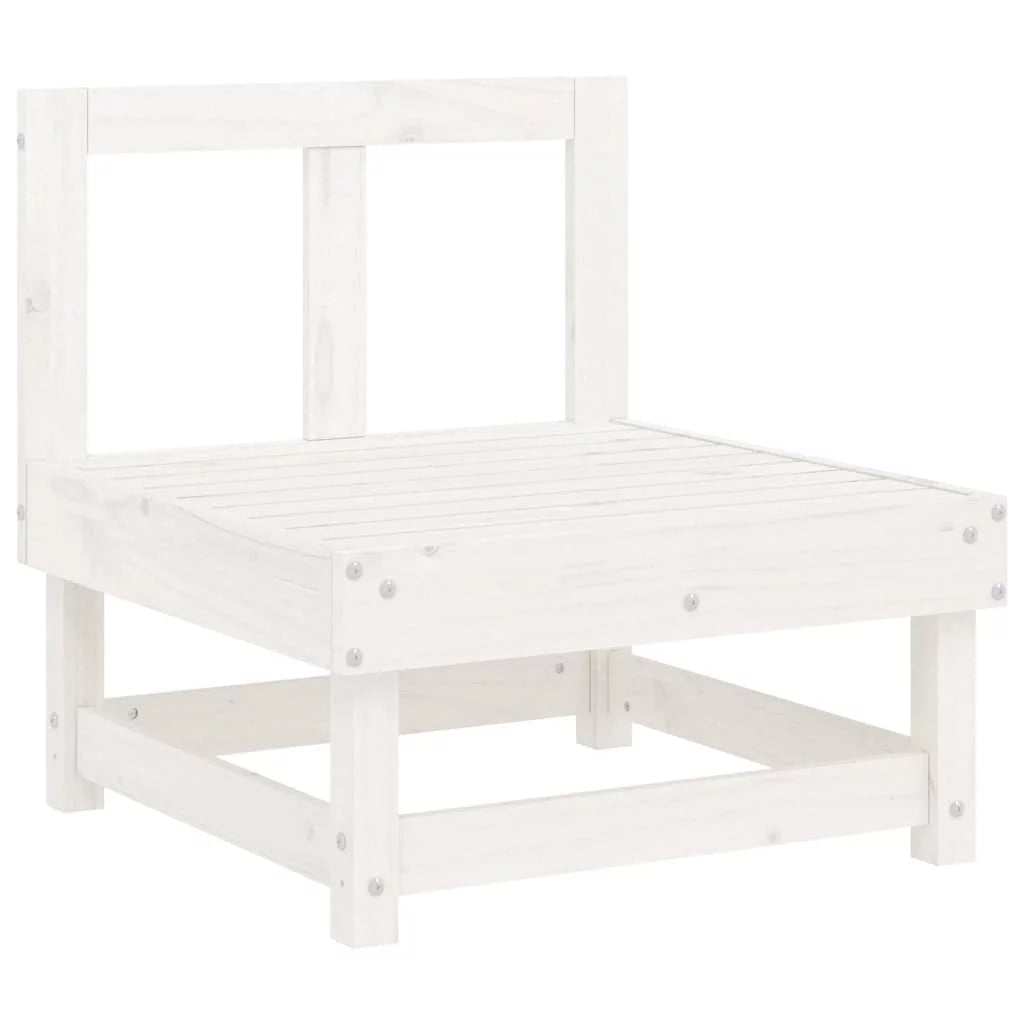 White Solid Wood Pine Middle Sofa with Cushions U335041
