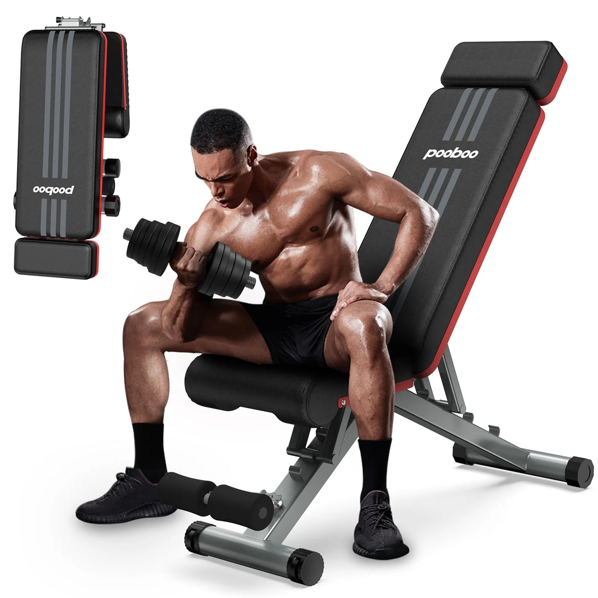 Adjustable Weight Bench with Extended Backrest 660 lbs Capacity V604897