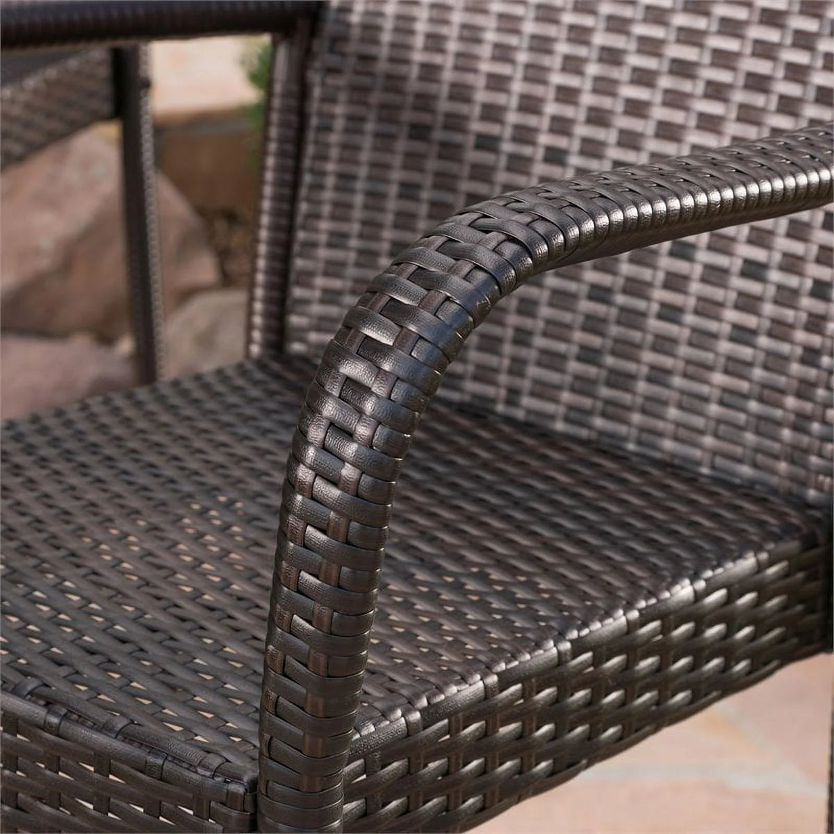 5 Pc Multi Brown Wicker Round Bar Table Set K149322