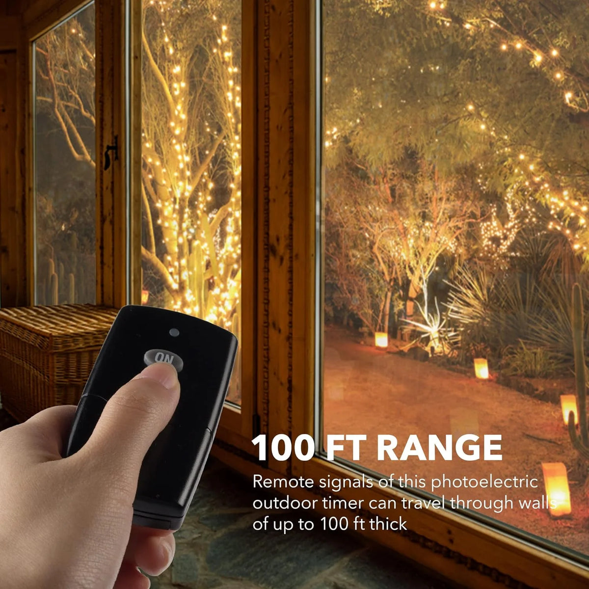 Black 3-Prong Outdoor Indoor Wireless Remote Control Outlet G204
