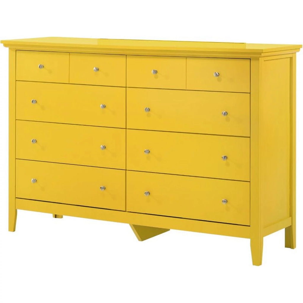 Yellow 8 Drawer Dresser and 3 Drawer Nightstand H990884