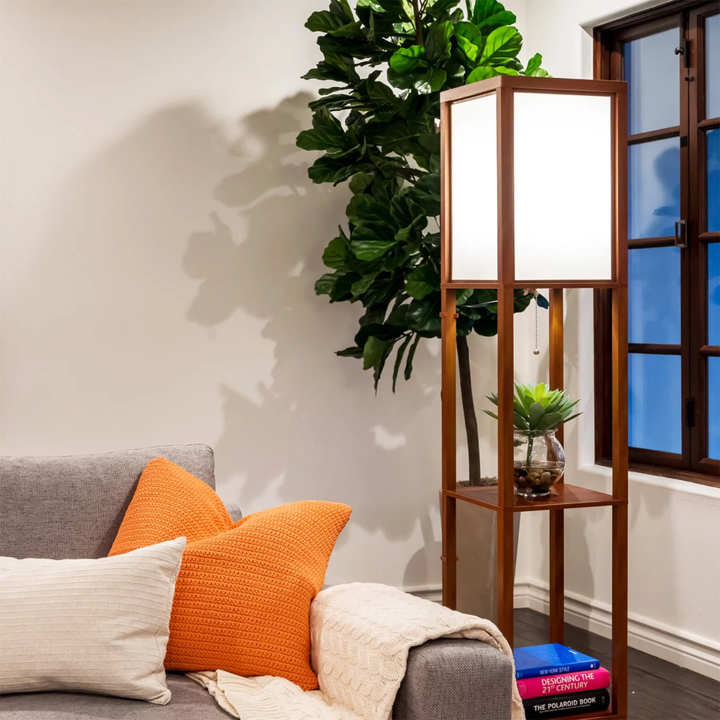 Standing Tower Floor Lamp with Shelves G50081