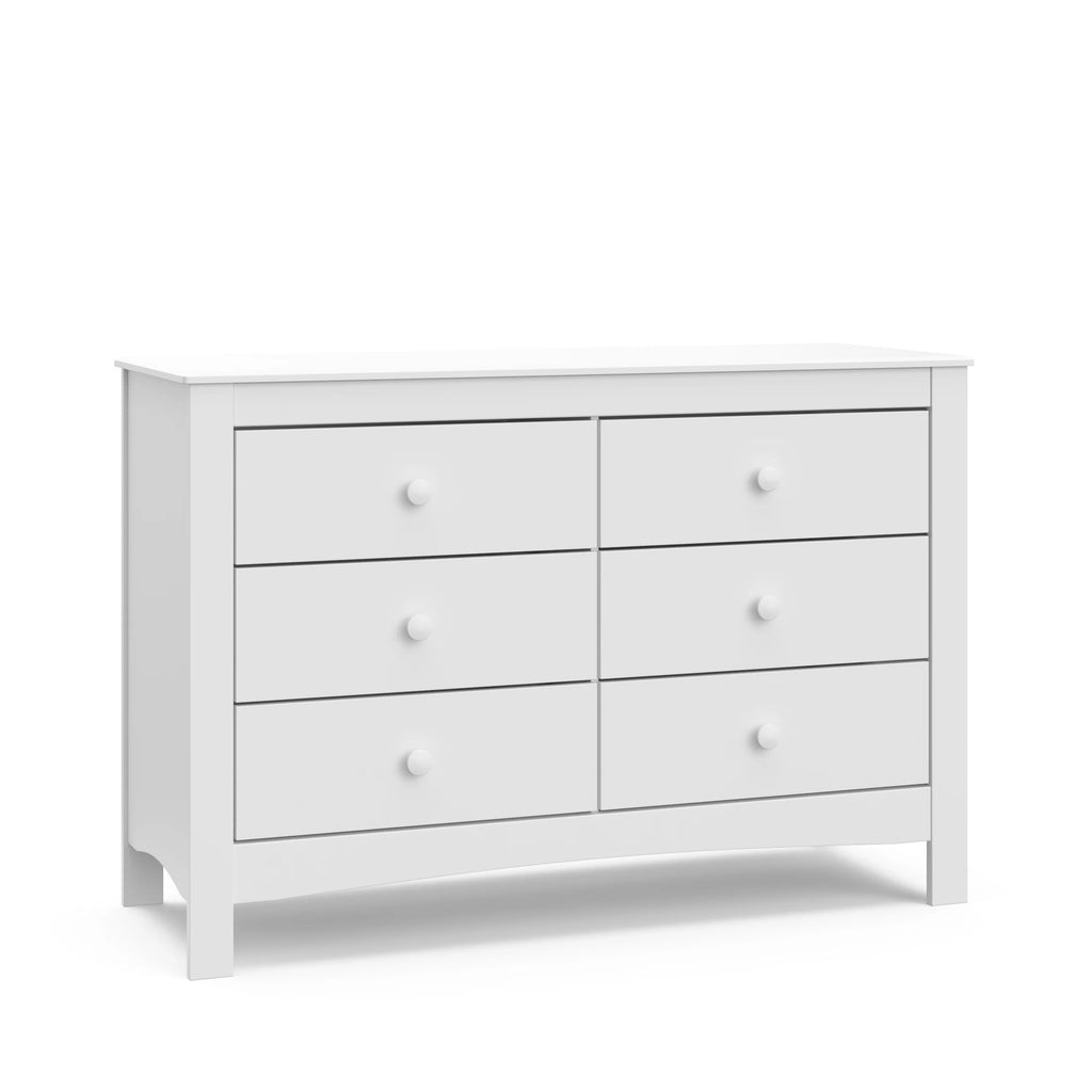 White 6 Drawer Double Dresser E17740
