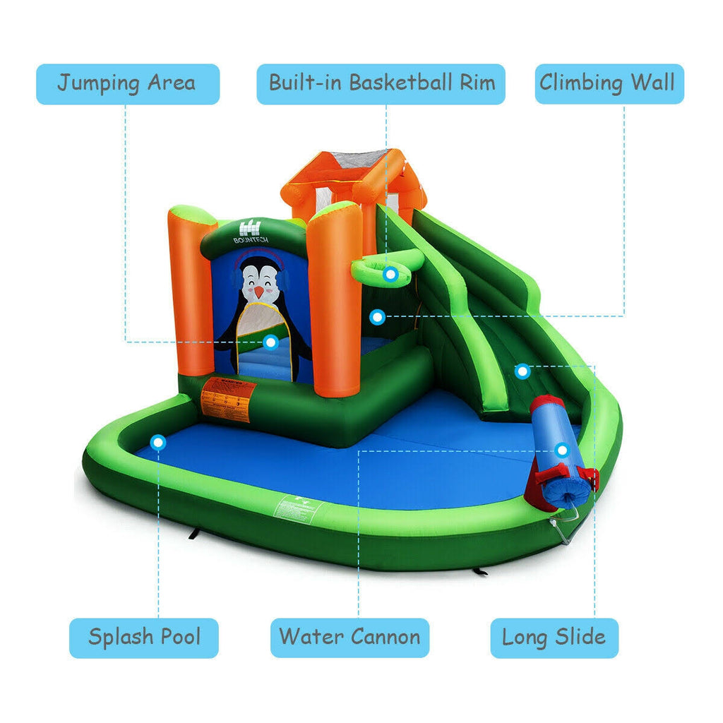 Inflatable Water Park Bouncer with Splash Pool Z444554