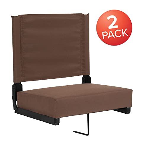 Portable Folding Padded Stadium Chair with Carrying Handle, Black B816797