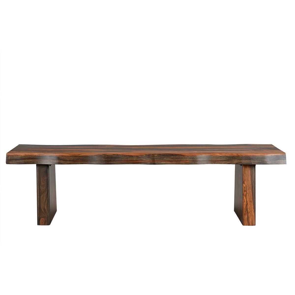 68" Live Edge Solid Wood Dining Bench in Dark Brown U623
