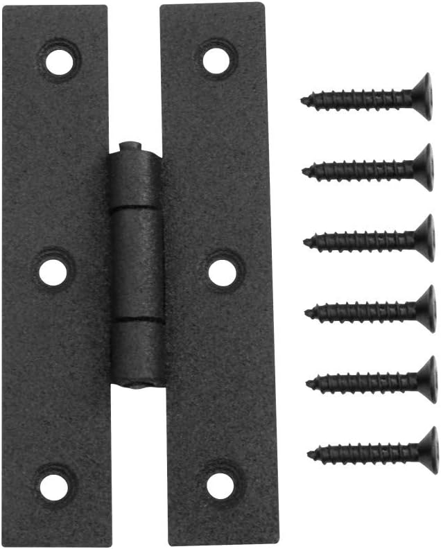 Black H Flush Hinge 3 Inches Wrought Iron Cabinet Door Hinges Pack Of 24 Y16065