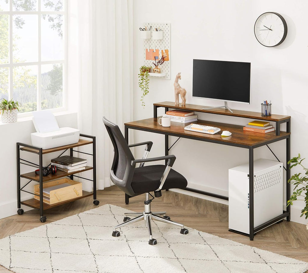 Computer Desk with Monitor Stand and Storage Shelves X766338