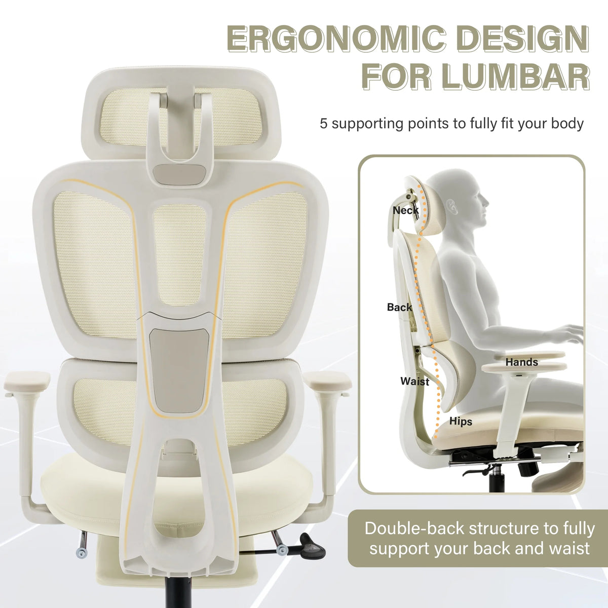 Black Ergonomic Mesh Office Chair with Footrest and Headrest R389
