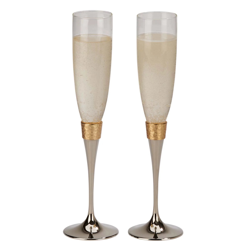 10.5 in. Hammered Flutes - Pair - Gold J665617