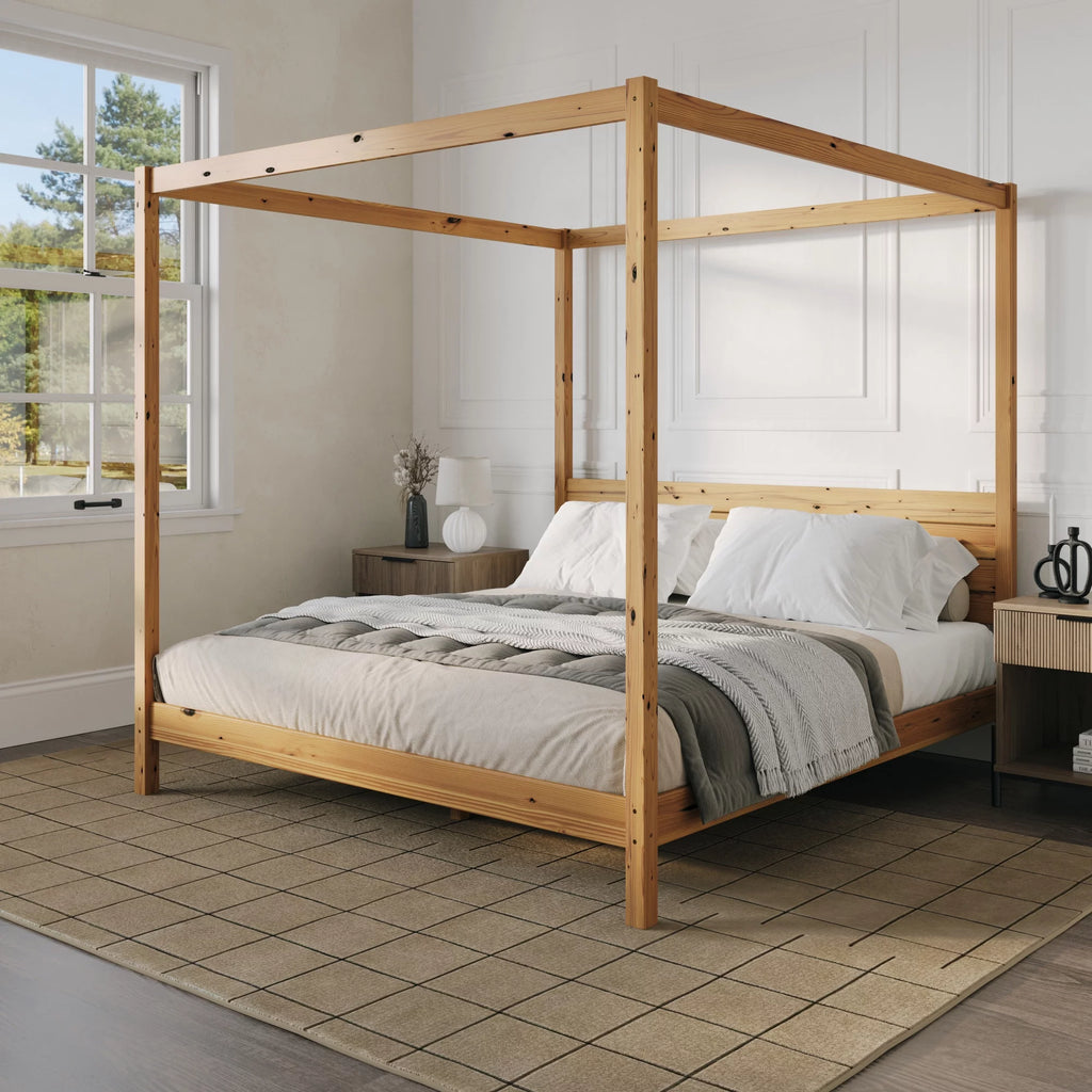 Solid Wood King-Size Canopy Bedframe J4439