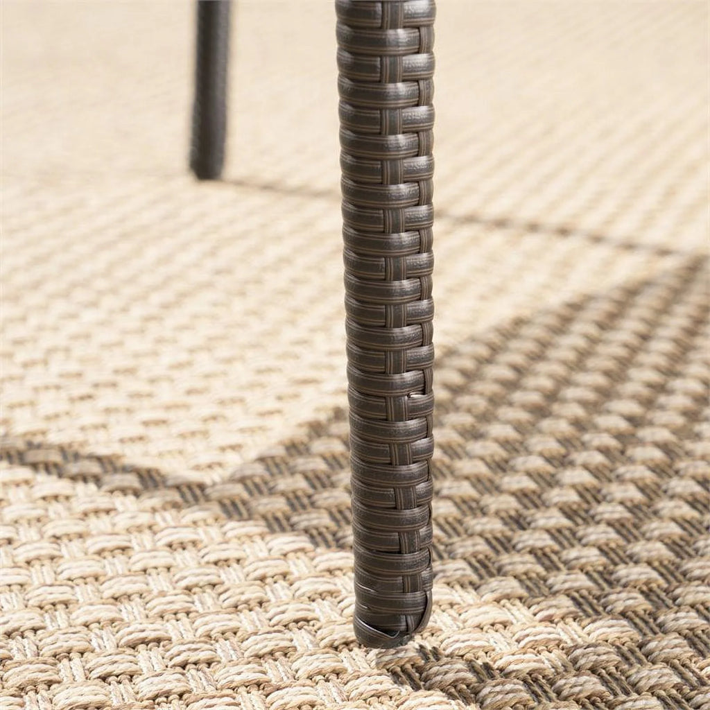 5 Pc Multi Brown Wicker Round Bar Table Set K149322