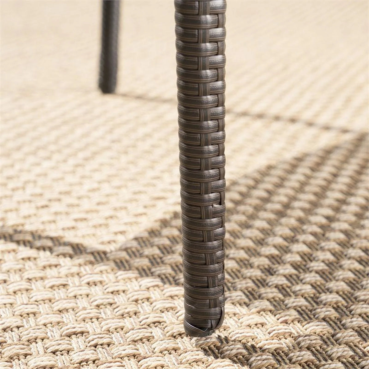 5 Pc Multi Brown Wicker Round Bar Table Set K149322
