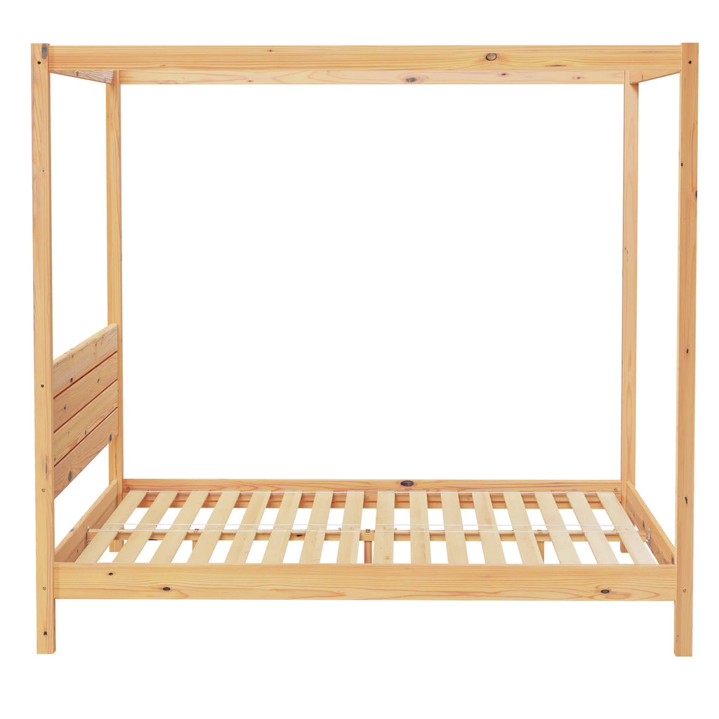 Solid Wood King-Size Canopy Bedframe J4439