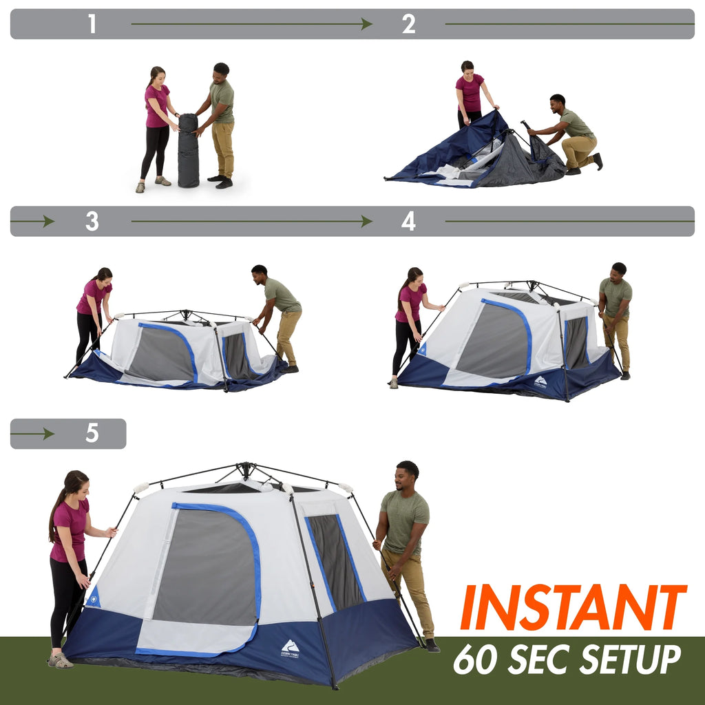 4-Person Instant Cabin Tent with LED Lighted Hub E429526