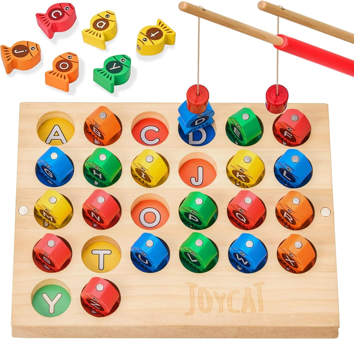 Wooden Magnetic Fishing Game Alphabet Color Sorting Puzzle P2336