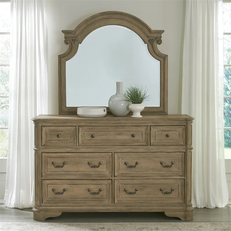 Weathered Bisque Dresser & Mirror W79168