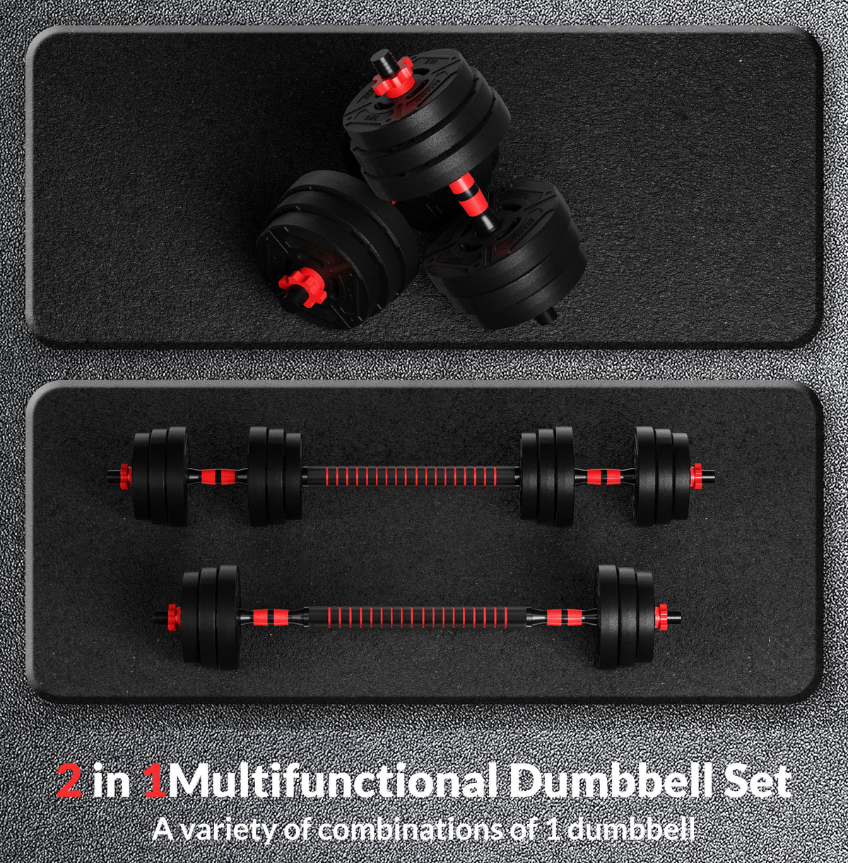 4-in-1 Adjustable Dumbbell, Barbell, and Kettlebell Set E5516