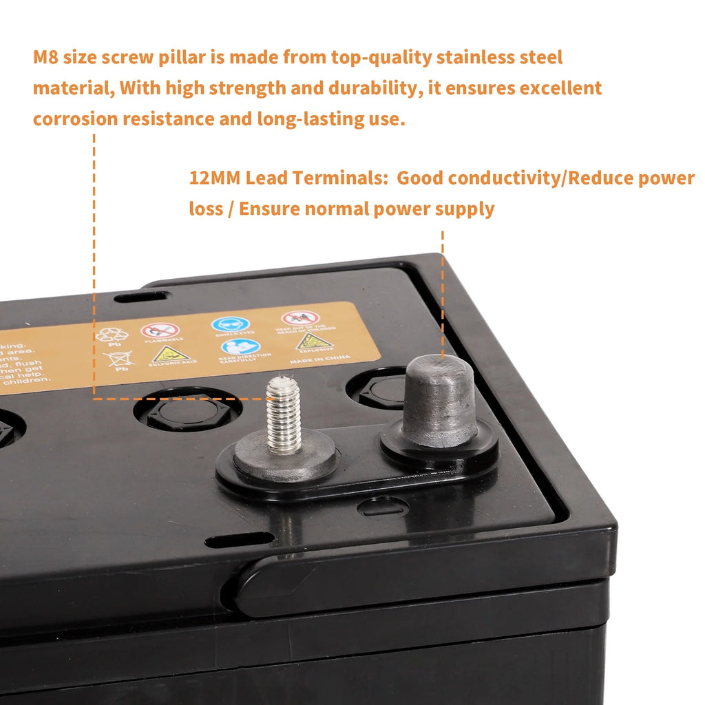 12V 80AH Dual Purpose AGM Battery, 550CCA Group 24M Y5779