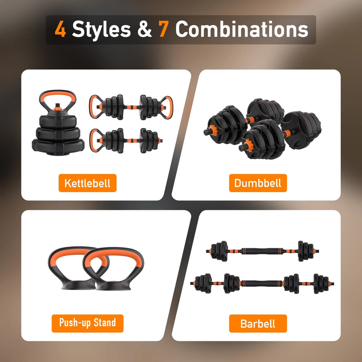 Adjustable Weight Dumbbell Set 4 in 1 S5641
