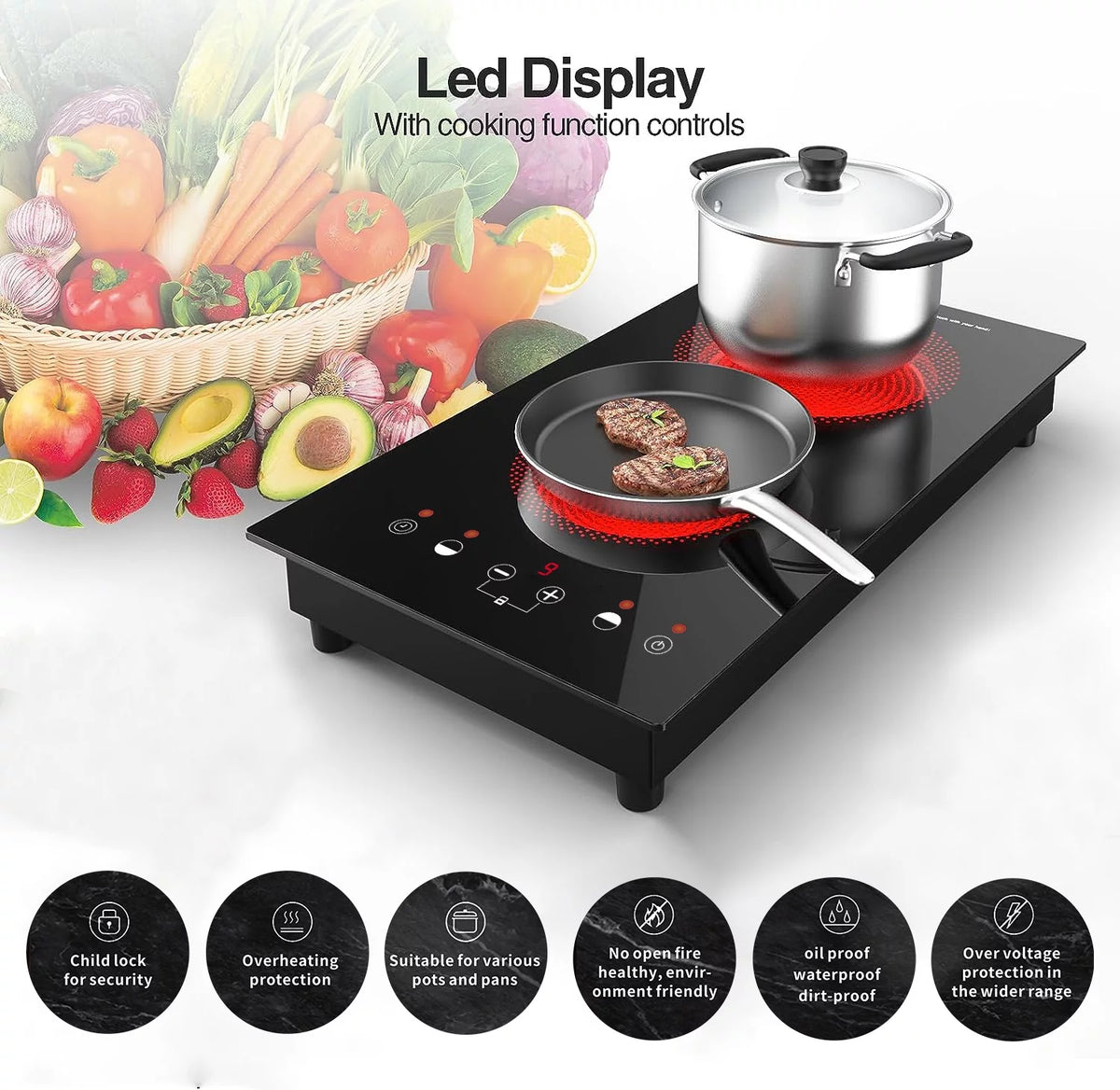 2 Burner Electric Cooktop O6413