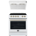 30 Electric Range and Range Hood in White E64515