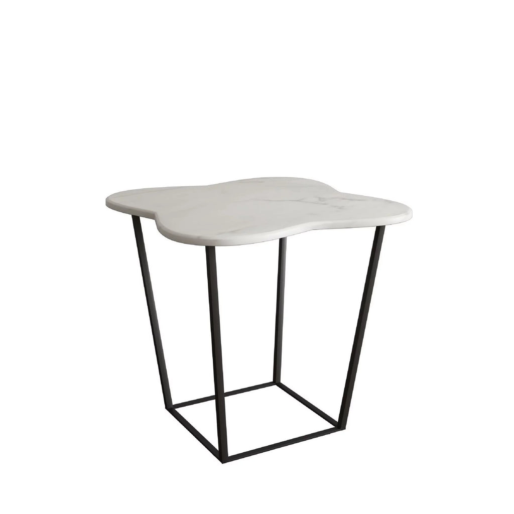 20 Inch Marble Top Metal End Table L95634