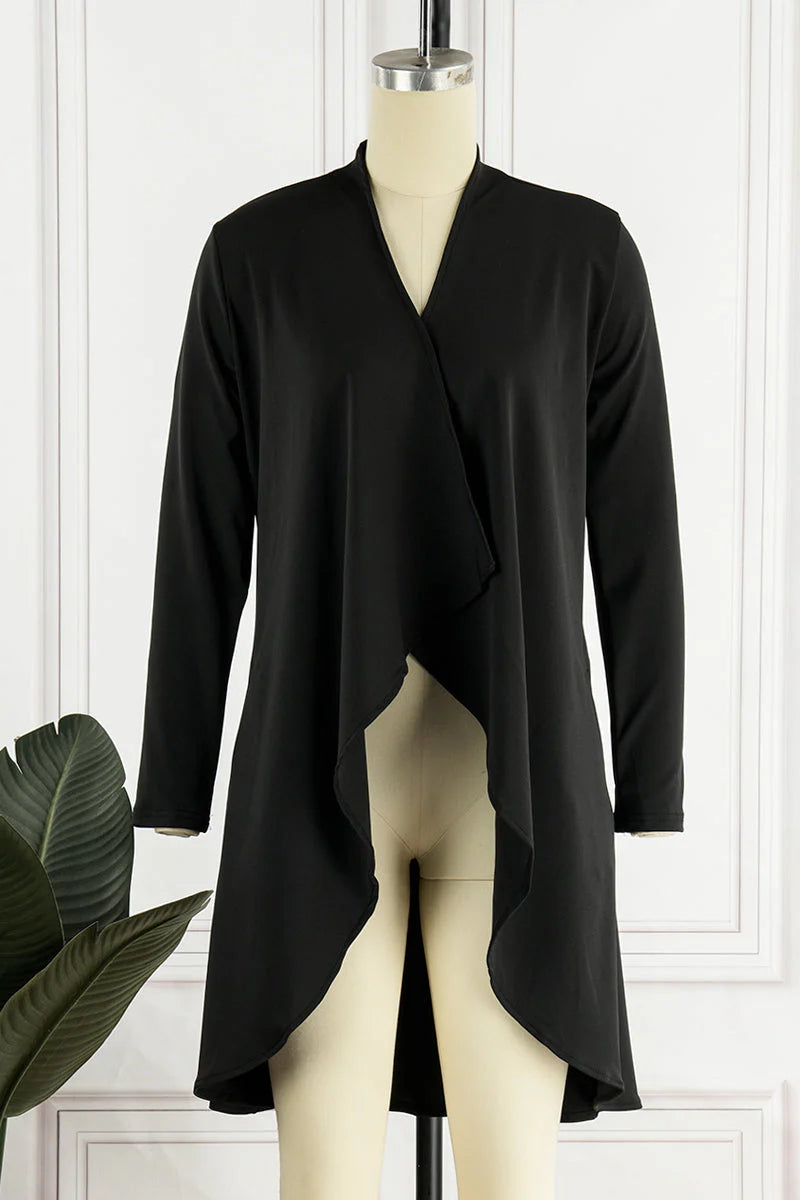 Casual Solid Patchwork Turndown Collar Outerwear V947