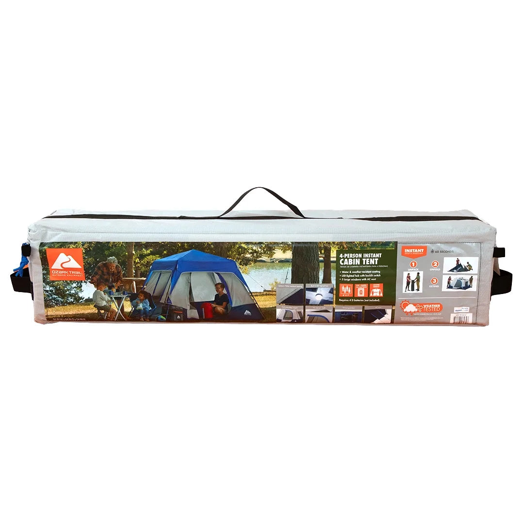 4-Person Instant Cabin Tent with LED Lighted Hub E429526