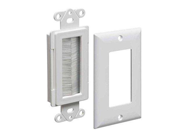 White 1-Gang Cable Entry Device with Wall Plate 10-Pack O1872