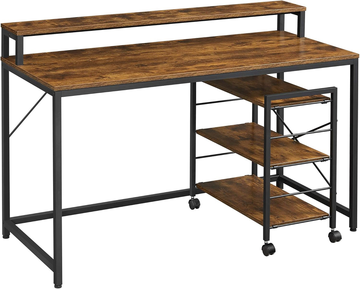 Computer Desk with Monitor Stand and Storage Shelves X766338