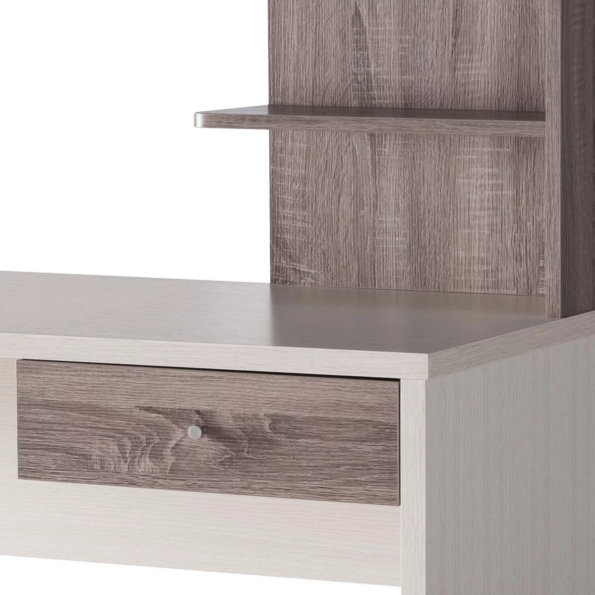 Wooden Desk with 1 Drawer and Side Shelf T783
