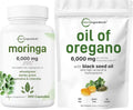 Oil of Oregano Softgels 300 Count & Moringa Oleifera 300 Capsules 2 Pack B1653