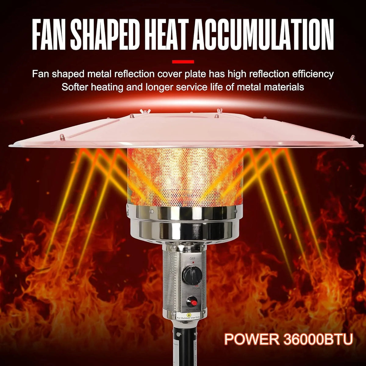 Propane 36000 BTU Outdoor Patio Heater with Wheels C39327