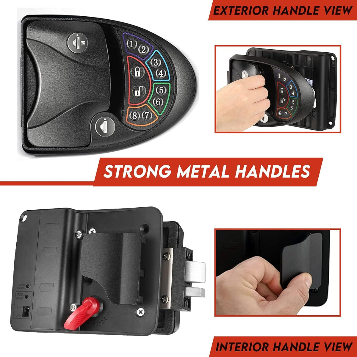 Keyless Entry RV Door Lock with Deadbolt and 2 Remote Key S972