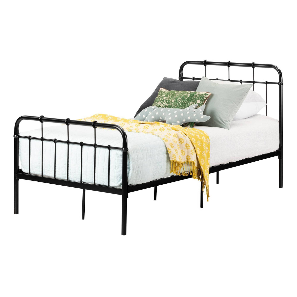 Black Twin Metal Complete Bed X20731
