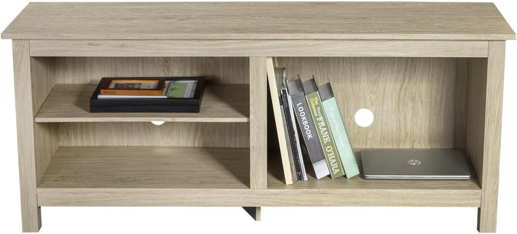 58 Modern TV Stand with 4 Open Storage Cabinets, Oak K12922